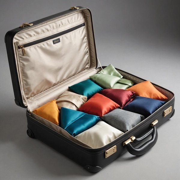 Quelles techniques de pliage pour faire tenir un carré de soie dans une valise sans le froisser?